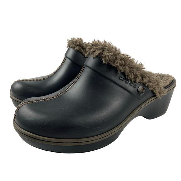 Crocs Cobbler Eva Faux Fur Lining Comfort Clogs Mule Women's Size 8 - Picture 2 of 6